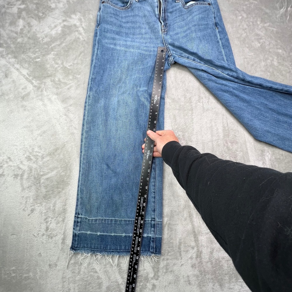 Gap 1969 Wide-Leg High Rise Jeans Womens 28 Blue Medium Wash Raw Frayed Hem - Picture 5 of 16